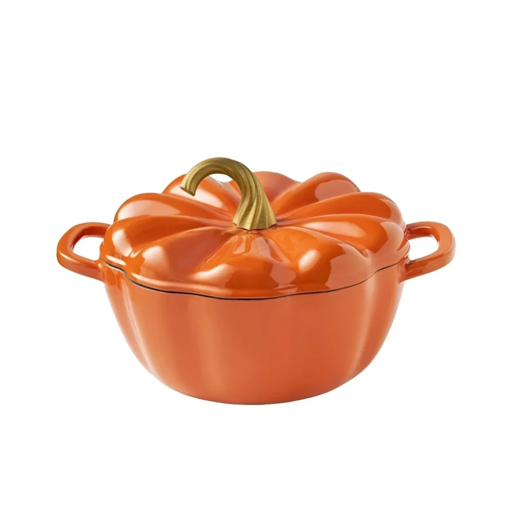 NWT Pioneer Woman 3.5qt Enameled Cast Iron Pumpkin Dutch Oven